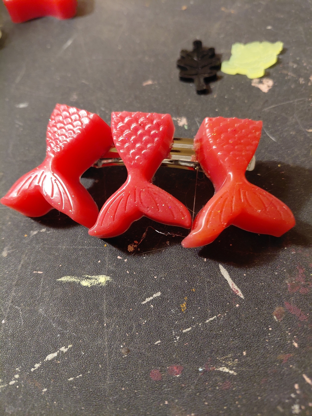 Red Mermaid Tail Hair Clip Barrette - Unbranded